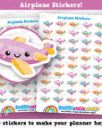 50 Cute Airplane/Aeroplane/Plane/Transport/Fly/Flight Planner Stickers