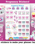 66 Cute Pregnancy/Pregnant/Baby Planner Stickers