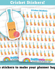 54 Cute Cricket/Bat/Sport Planner Stickers