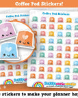 54 Cute Coffee Pod/Capsules Planner Stickers