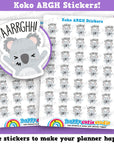 35 Cute Koko the Koala Argh/Angry/Emoji Planner Stickers