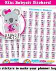 36 Cute Kiki the Koala Babysit/Baby Sit/Childminder Planner Stickers
