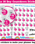 34 Cute Koko The Koala 30 Day Countdown/Monthly Planner Stickers