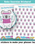 44 Cute Koko The Koala Exercise/Dumbbells/Health Planner Stickers