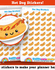 54 Cute Hot Dog/Fast Food/Junk Food/Camping Planner Stickers