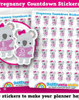 36 Cute Koko the Koala/Pregnancy Countdown Planner Stickers