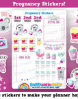 66 Cute Pregnancy/Pregnant/Baby Planner Stickers