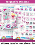 66 Cute Pregnancy/Pregnant/Baby Planner Stickers