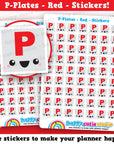 63 Cute Driving Lesson/P-Plates/Learn to Drive Planner Stickers