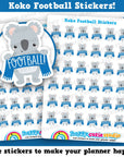 36 Cute Koko The Koala Football/Soccer Planner Stickers