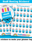 35 Cute Staff Meeting/School Planner Stickers