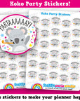 30 Cute Koko the Koala Party/Celebrate/Happy Planner Stickers