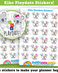 24 Cute Koko The Koala/Kiko Playdate/Children/Kids Planner Stickers