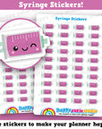 40 Cute Syringe/Injection/Medicine/Health Planner Stickers
