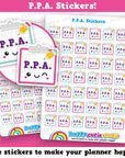 42 Cute PPA/Teacher/College/School Planner Stickers