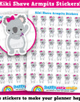 36 Cute Kiki the Koala Shave Armpits/Shave Planner Stickers