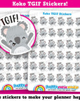 36 Cute Koko the Koala TGIF Planner Stickers