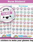 48 Cute Nurse/Unwell/Medicine Planner Stickers
