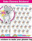 27 Cute Koko the Koala Flowers/Present Planner Stickers