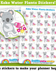 30 Cute Koko the Koala Water Plants/Garden/Gardening Planner Stickers