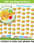 35 Cute Fish and Chips/Takeaway/Fast Food Planner Stickers