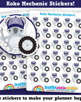 30 Cute Koko the Koala Mechanic/Car/Breakdown/Repairs Planner Stickers