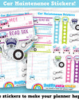 18 Cute Car Maintenance/Repair/Mechanic/ Reminder Planner Stickers