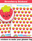 44 Cute Strawberry/Fruit/Health Planner Stickers