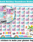 37 Cute Holiday/Vacation/Monthly Countdown Planner Stickers