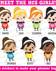 42 Cute Table Tennis Girl Planner Stickers
