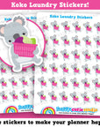 36 Cute Koko the Koala Laundry/Washing/Chores Planner Stickers