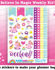 Believe in Magic/Unicorn/Rainbow Weekly Kit, Planner Stickers