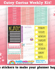 Cutey Cactus/Succulent Weekly Kit, Planner Stickers