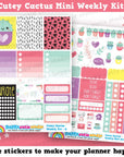 Cutey Cactus/Succulent MINI Weekly Kit, Planner Stickers