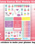 Cutey Cactus/Succulent MINI Weekly Kit, Planner Stickers