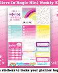 Believe In Magic/Unicorn/Rainbow MINI Weekly Kit, Planner Stickers