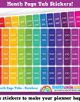 Monthly Page Tabs/Dividers/Functional Planner Stickers