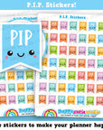 49 Cute P.I.P Flags/Personal Independence Payment/Planner Stickers