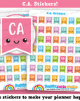 49 Cute C.A. Flags/Carer’s Allowance/Planner Stickers