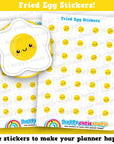 35 Cute Fried Egg/Breakfast/Egg Planner Stickers
