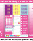 Believe in Magic/Unicorn/Rainbow Weekly Kit, Planner Stickers