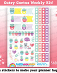 Cutey Cactus/Succulent Weekly Kit, Planner Stickers