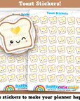 42 Cute Toast/Breakfast Planner Stickers