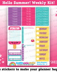 Hello Summer!/Cute Ice Cream/Tropical Weekly Kit, Planner Stickers