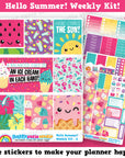 Hello Summer!/Cute Ice Cream/Tropical Weekly Kit, Planner Stickers