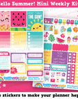 Hello Summer/Ice Cream/Tropical MINI Weekly Kit, Planner Stickers