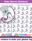 30 Cute Koko the Koala Hoover/Vacuum/Cleaning Planner Stickers