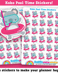30 Cute Koko the Koala Pooltime/Holiday/Vacation/Break Planner Stickers