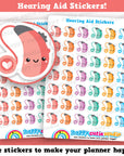 42 Cute Hearing Aid/Audiology Planner Stickers