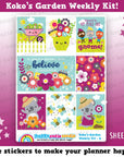 Koko's Garden/Gardening Weekly Kit, Planner Stickers